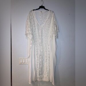 Free People White Lace Kaftan